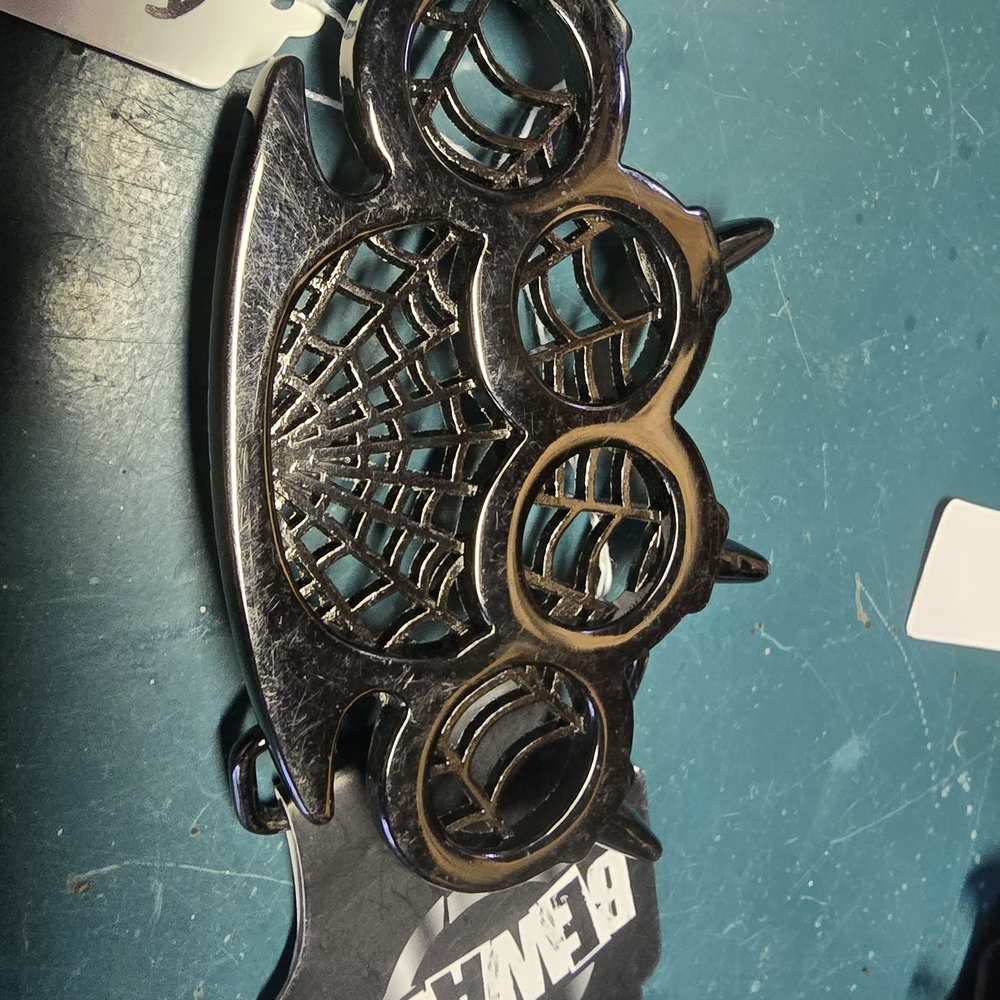 Black Spider Web Knuckle Duster Belt BUCKLE - Picture 5 of 5